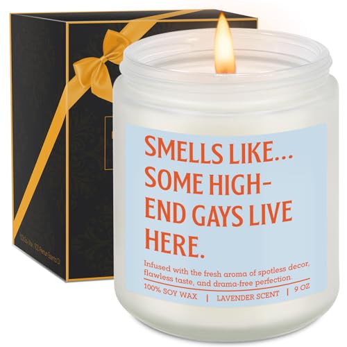 GSPY Scented Candle - Gay Gifts Housewarming Gifts for Men - Funny Gay Pride Ideas for Gay Men LGBTQ Queer - Cool Anniversary Birthday House Warming Decor New Home for Couple Friend Husband