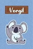  Vergil: Lined Writing Notebook for Vergil With Cute Koala, 120 Pages, 6x9