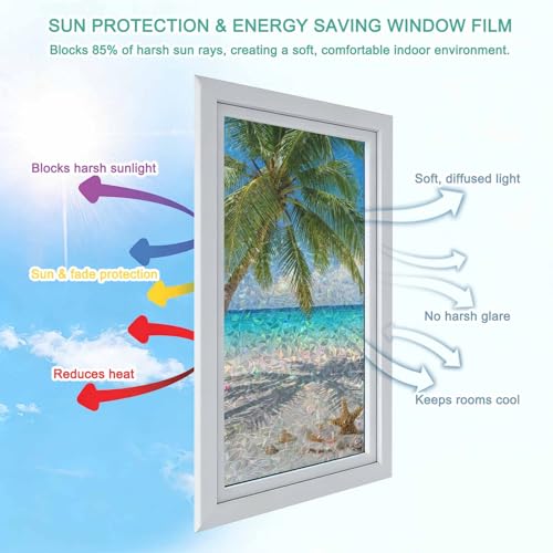 Vinilo adhesivo para ventana efecto vidriera colorida 17.7 x 78.7 pulgadas miniatura 5