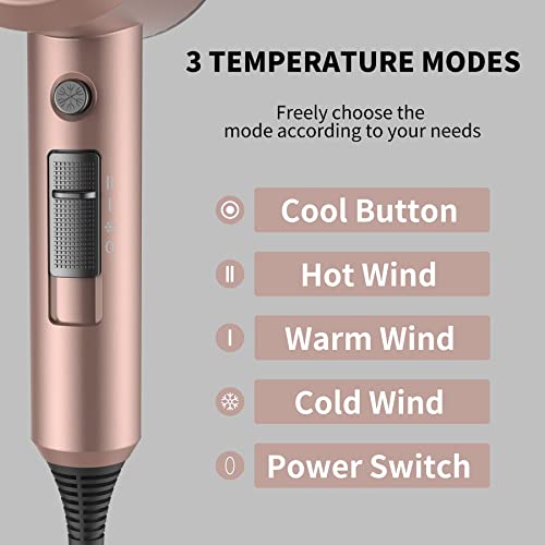 Ionic Hair Dryer, Dooair 1875W Blow Dryer With Diffuser And Concentrator, Professional Hair Dryer For Curly Hair, Negative Ion Technology, Constant Temperature Hair Care For Light And Quiet (Glod) #TOP4
