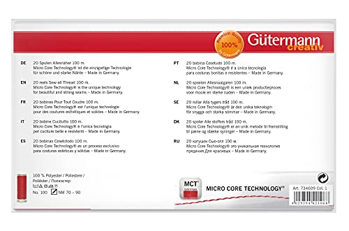 Gutermann Thread Set: Sew-All: 100m: Pack of 20, Assorted