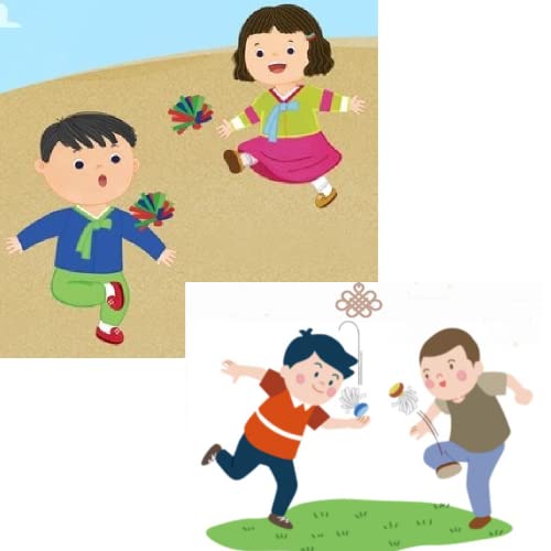 GASHINA STORY Jaegi With The Bell (Jegi Chagi) Korean Old Game 5 PCS + Korean Game Invitation Card - Kick Shuttlecock, Hackysack (Random Color) 제기차기