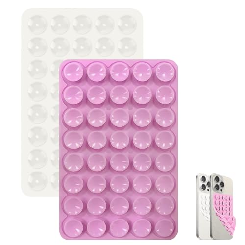 2 Stück: Doppelseitiger Saugnapf-Handy-Griff und Halterung – Handsfreie Nutzung, wiederverwendbar und Starkes Halten für Selfies, Videogespräche und mehr