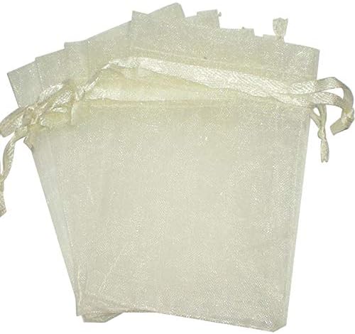 Time to Sparkle 25pcs Pouches Organza Gift Bags Oragnza Wedding Party Favour Jewellery, 15x20cm, Ivory, 15x20cm-25pcs - Image 4