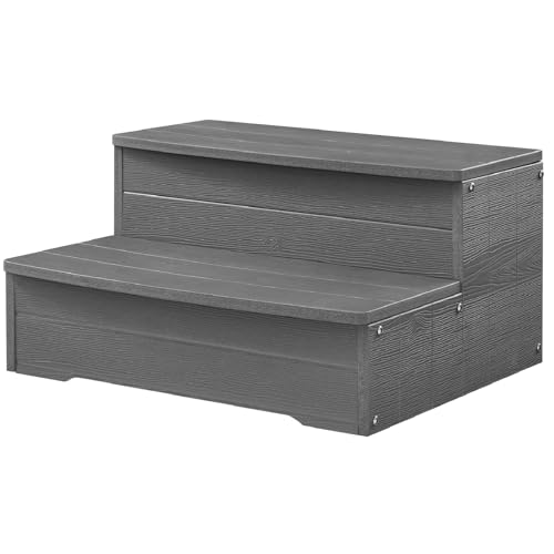Image of Hot Tub Steps Gray, Outdoor 2 Steps, Heavy Duty Steps for Hot Tubs, Spa, Deck & Above Ground Pools for Easy Access,Durable Weather-Resistant Indoor /Outdoor Use (Grey)