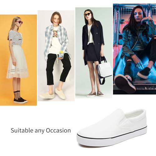Women's Slip on Shoes Canvas Sneakers Loafers Non Slip Shoes Low Top Casual Shoes - Image 3