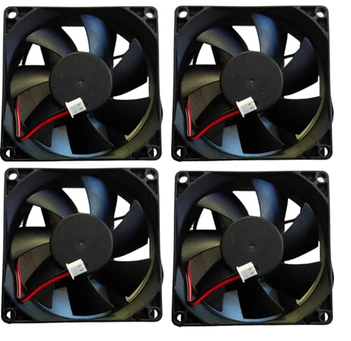 Image of TM&W DC Axial Case Cooling Fan. SIZE : 8x8x2.5cm, 80x80x25mm, SUPPLY VOLTAGE : 12VDC, Color : Black | Cooling Fan useful for egg incubator Mini cabinet (12v dc fan pack of 5 pc)