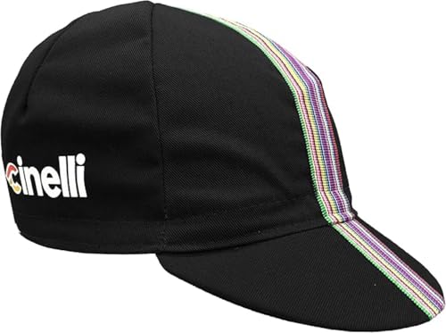 Made in Italy Cinelli Ciao Cappellino Ciclismo, Nero, Taglia Unica Unisex-Adulto