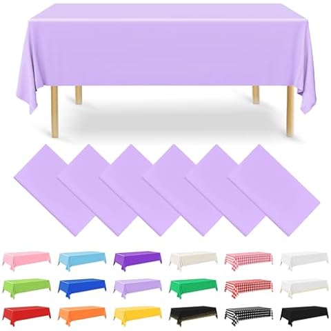 NACHLYNN 6 Pack Lavender Tablecloths Cover