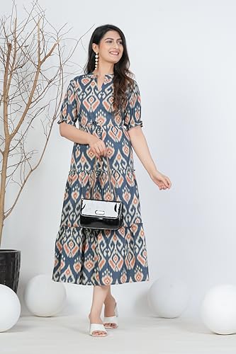 Image of Kuruti B Sheets Women's Cotton Floral Printed Regular Fit Anarkali Kurta for Women