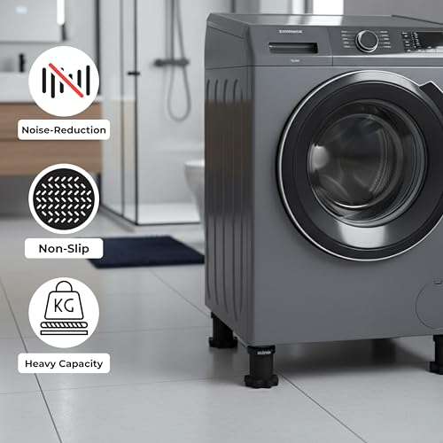 Image of ZOLMIX Height Adjustable Washing Machine Stand | Anti Vibration Pads | 4 Pc
