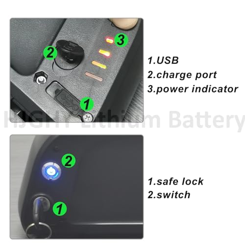 T plug,52V 10Ah,HJGHY 36V 10Ah 13Ah 15Ah 17,5Ah Lithiumbatterij voor e-bike onderbuis 48V 52V 10Ah 12Ah 14Ah Oplaadbare elektrische fietsaccu voor 250W-700W motorkits - Afbeelding 4