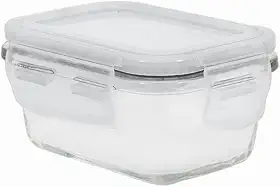 Oikos - Pote de Vidro 160ml Hermético com Trava Retangular