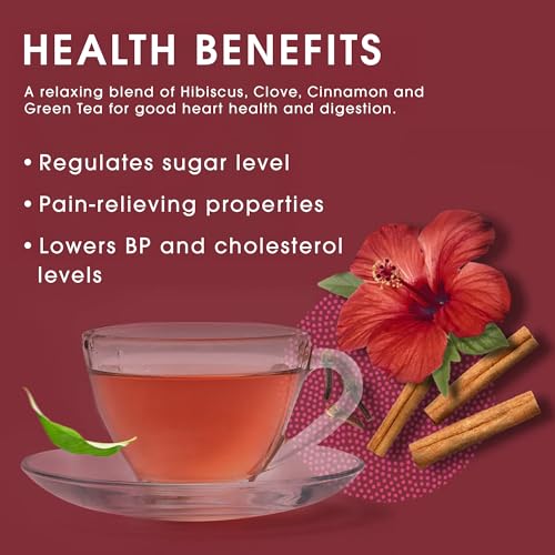 Teabox Premium Darjeeling Green Tea With Dried Hibiscus | 100% Whole Leaf & 0% Bitterness | Green Tea From The Himalayas | 25 Tea Bags (Low Caffeine)