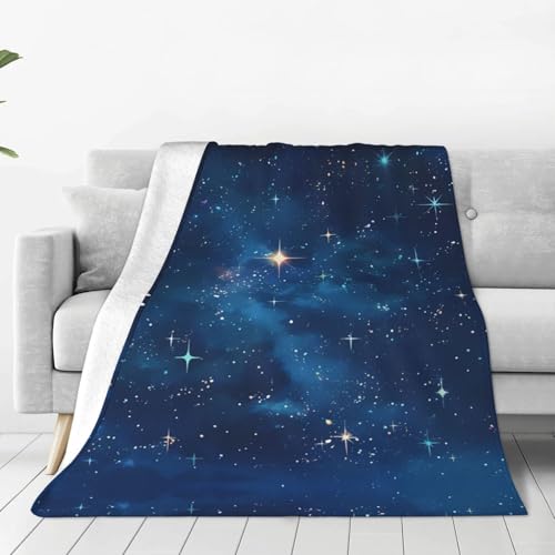 WXCJWD Starry Sky Couverture polaire ultra douce en microfibre toutes saisons pour literie, canapé et voyage 152,4 x 127 cm