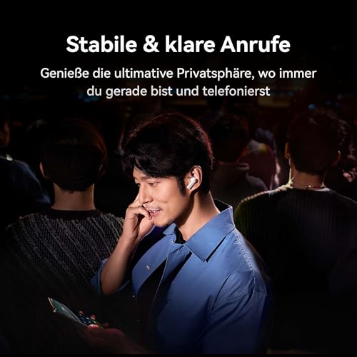 HUAWEI FreeBuds Pro 4, Dual-Treiber True Sound, Stabile & klare Anrufe, Intelligente dynamische ANC, Silbernes Saiten-Design, Kopfbewegungsbasierte Steuerung, Kompatible mit Android & iOS, Weiß