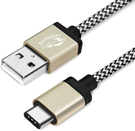 USB Type C Cable 2.0 Cambond Braided Charging Cable Cord 6.6ft/2M for Galaxy Note 8, S8, S8+, Nintendo Switch, Google Pixel, Sony XZ, LG V20 G5 G6, HTC 10, Nexus 6p 5X and More Gold