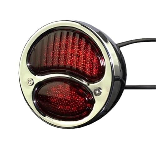 Feu arrière moto 12V stop chromé pour éclairage signalisation Scrambler