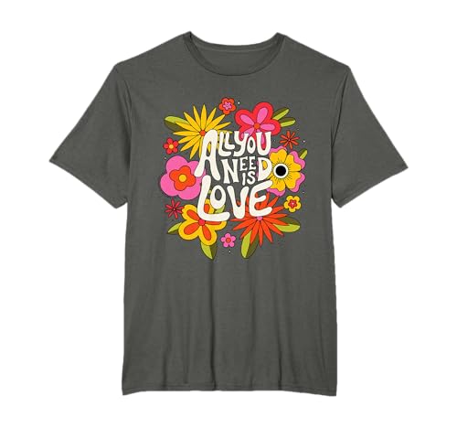 The Beatles - All You Need is Love Retro Flowers T-Shirt