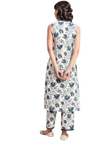 Image of rytras Women's Cotton Printed Straight Kurta With Pant Set