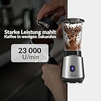 LEHMANN Standmixer 1200W, Mixer Smoothie Maker To Go 1L, Lieferung mit 2 Smoothie Flasche - 570ml und 400ml, Leicht zu Reinigen, 4-Klingen-System, Mini Mixer für Säfte, Shake und Proteinshake – Ansicht 9