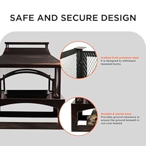   Red-Mountain-Valley-37-Outdoor-Fire-Pit-2-in-1-Metal-Wood-Burning-Fireplace-for-Outside-with-Log-Racks-Fire-Poker-Perfect-for-Patios-Gardens-and-Backyards