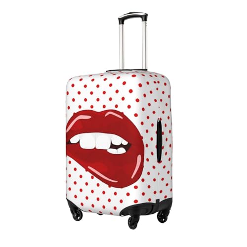 Red Lips Travel Luggage Cover Fits 18-32 Inch Luggage, Elastic Suitcase Cover Protector with Concealed Zipper for Wheeled Suitcase Travel Accessories2