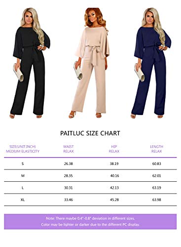 Paitluc Rompers for Women Long Sleeve Jumpsuits for Women Elegant Jumpsuits and Rompers Black Size S