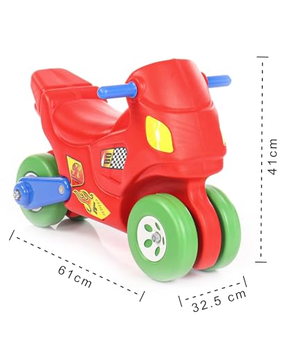 Image of Little Fingers Ride on Motorcycle for Kids - Indoor Outdoor Scoot Dragging Push Toy Bike for Toddlers Boys Girls Age 2 to 6 Years - Lightweight Durable Ride-on Scooter