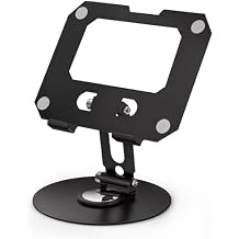 jumper Tablet Stand with 360 Rotating Base & Height Adjustment, Sturdy and Foldable Holder for Tablets, E-Readers, and Smartphones, Compact DesignBlack
