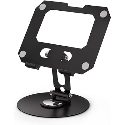 jumper Tablet Stand with 360 Rotating Base & Height Adjustment, Sturdy and Foldable Holder for Tablets, E-Readers, and Smartphones, Compact Design(Black)