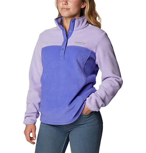Image of Columbia Womens Benton Springs Half Snap II Pull Over Fleece Jacket, Dark Stone /Canoe /Vintage Blue, 3X