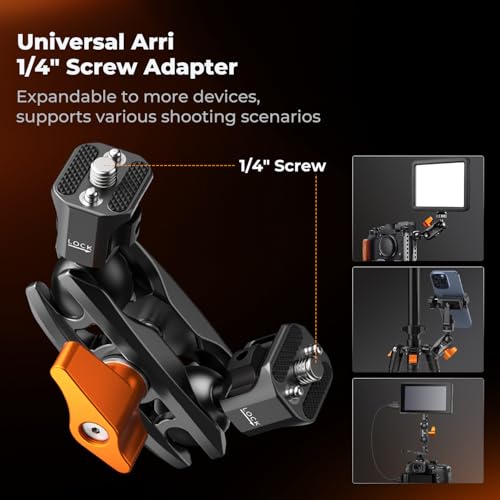 Image of K&F CONCEPT Dual Ball Heads Magic Arm, Articulating Magic Arm | with 1 /4 inch-20 Screw, 360 swivelling Ball Head, Aluminum Alloy Camera Monitor Mount Arm, MS14