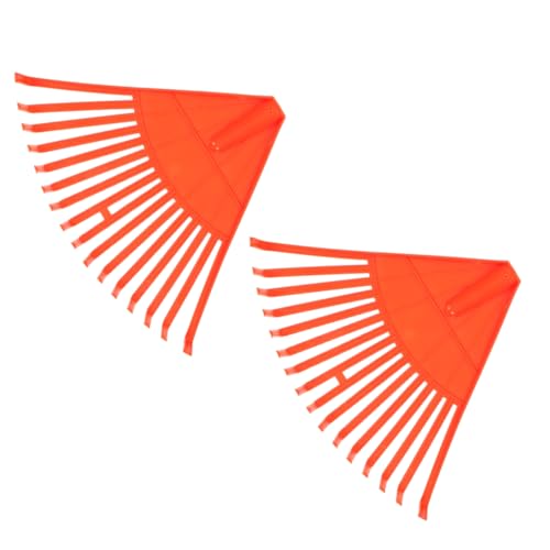 ibasenice 2 Pièces Râteau de Jardin Plastique Dents Outil et Durable pour Nettoyage Entretien des Pelouses de Couleur Orange