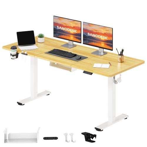 SANODESK Höhenverstellbarer Schreibtisch elektrisch 160x60 cm – Ansicht 1