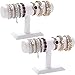POLMART Porte Bracelets Porte Bijoux 2 Pièces Porte Bijoux en Cuir pour le Stockage Et L'Affichage de Bijoux, Blanc