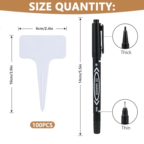 100er Set wetterfeste Pflanzenschilder, kräuterschilder, schilder pflanzen beschriftung, Bringen Sie einen weißen Marker mit. Geeignet für Gärten, Obstgärten oder Bauernhöfe