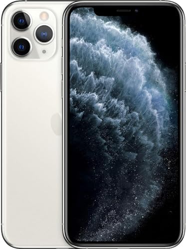 Apple iPhone 11 Pro Max, 64GB, Silver - Unlocked (GSM Only) (Renewed)