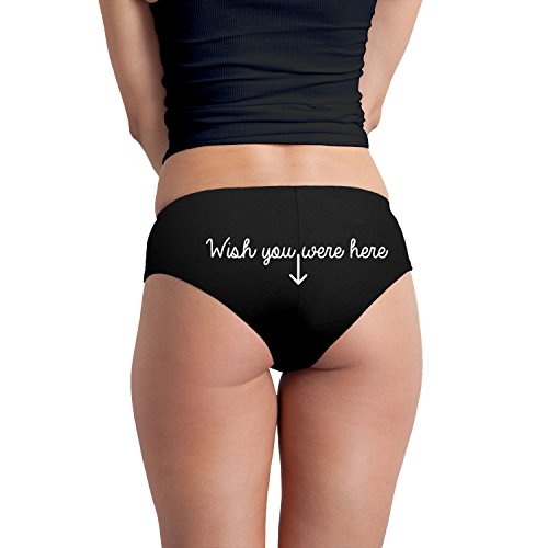 Wish You Were Here Arrow Funny Women's Boyshort Underwear Panties - Black Large #TOP1