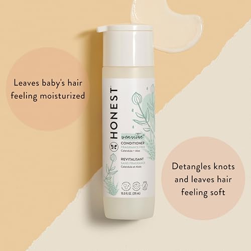 The Honest Company Fragrance Free Bundle for Sensitive Skin | 2-in-1 Cleansing Shampoo + Body Wash and Silicone Free Conditioner | Naturally Derived, Tear free, Hypoallergenic | 20 fl oz - image 3