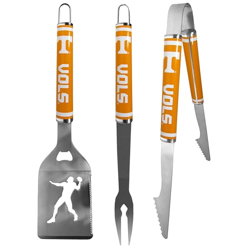 Siskiyou Sports NCAA Tennessee Volunteers 3 pc Steel BBQ Tool Set, One Size, Team Colors