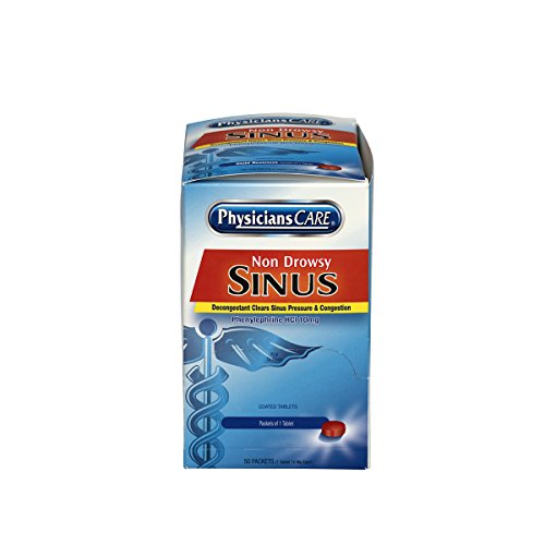 PhysiciansCare Sinus Decongestant Congestion Medication (Compare to Sudafed PE), 50 Doses, 10mg