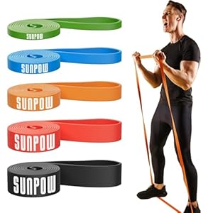 SUNPOW Pull Up Assistance Bands, Resistance Bands Set of 5 for Working Out, Pull Up Bands, Exercise Bands for Muscle Training, Stretching, Yoga, Physical Therapy