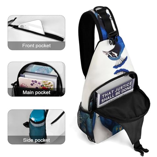Mochila Sling deportiva Blue Peacock para senderismo y uso casual miniatura 4