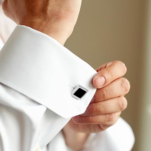 Image of Cufflinks for Men Classic Wedding Business Shirt Cuff Links Set Gifts with Box
