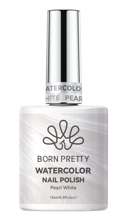Born Pretty White Pearl Watercolor Nail Polish Sheer Pearlescent Blooming