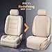 IVICY Faux Linen Front Car Seat Cover – Durable, Non-Slip Seat Protector for Cars – 1 Unit, Light Beige