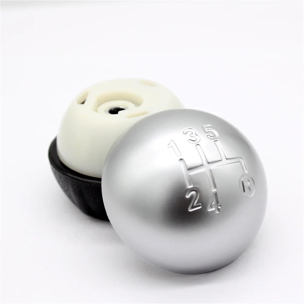 Poanbcgy Silver 5 Speed Shift Ball Joint Black Silver 5 6 Speed Car Shift Knob Gear Knob For Fiat 500 500C 2012-2013 Car Styling Auto Accessories(Silver 5 Speed)