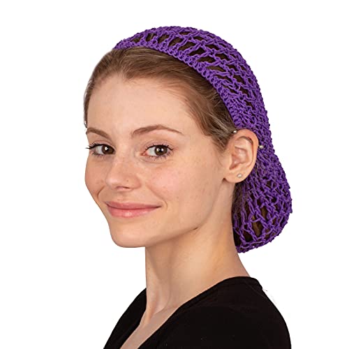 12 Pack Mesh Hair Nets - Rayon Knit Snoods - Short Hair Dark Colored Snoods - Crochet Net Cap - Net Hair Covers - By Coveryourhair - Thumbnail 2