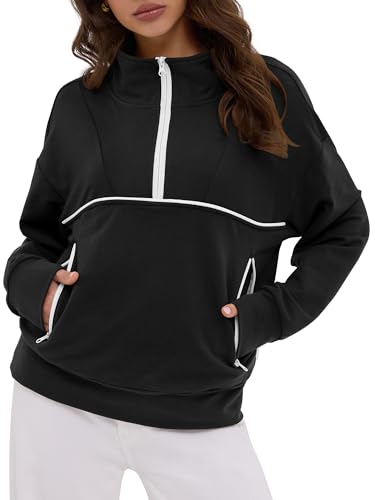 ZAFUL Women's 1/4 Zip Pullover Sweatshirt